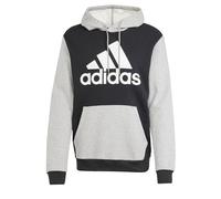 adidas Men's Essentials Fleece Big Logo Hoodie, Black/Medium Grey Heather, S