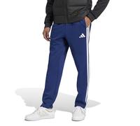 adidas Men's Essentials Fleece Open Hem 3-Stripes Pants, Dark Blue/White, Small