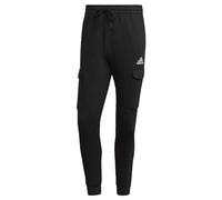 adidas Men's Essentials Fleece Regular Tapered Cargo Pants, Black/White, XXL