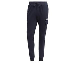 adidas Men's Essentials Fleece Regular Tapered Cargo Pants, Grey/White, M