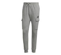 adidas Men's Essentials Fleece Regular Tapered Cargo Pants, Medium Grey Heather/Black, XXL