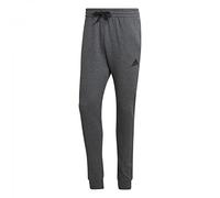 adidas Men's Essentials Fleece Regular Tapered Pants, dark grey heather/black, S