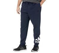 Adidas Men's Essentials Fleece Tapered Cuff Logo Pants, Legend Ink/White, Small