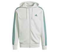 adidas Men's Essentials French Terry 3-Stripes Full-Zip Hoodie, Linen Green F22, S