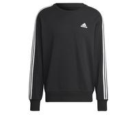 adidas Men's Essentials French Terry 3-Stripes Sweatshirt, Black, XL