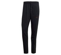 adidas Men's Essentials French Terry Tapered Elastic Cuff 3-Stripes Pants, Black/Olive strata, XL