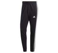 adidas Men's Essentials French Terry Tapered Elastic Cuff 3-Stripes Pants, Black / White, S