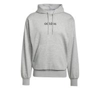 adidas Men's Essentials Linear Fleece Hoodie Sweatshirt, medium grey heather/black, L