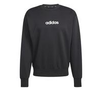 adidas Men's ESSENTIALS LINEAR FLEECE SWEATSHIRT, black/white, XL