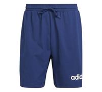 adidas Men's Essentials Linear Single Jersey Short, Dark Blue/White, XL