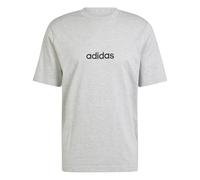 Adidas Mens Essentials Linear Single Jersey T-Shirt, Medium Grey Heather/Black, 3XL