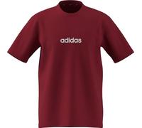 adidas Men's Essentials Linear Single Jersey TEE, Active Maroon/White, M