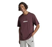 adidas Men's Essentials Linear Single Jersey TEE, Aurora Ruby/White, S