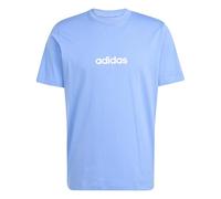 adidas Men's Essentials Linear Single Jersey TEE, Blue Fusion/White, L