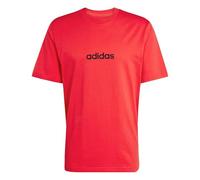 adidas Men's Essentials Linear Single Jersey TEE, Pure Ruby/Black, XS