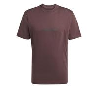 adidas Men's Essentials Linear Single Jersey TEE, Shadow Brown/Black, XL