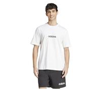 adidas Men's Essentials Linear Single Jersey TEE, White/Black, L