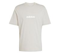 adidas Men's Essentials Linear Single Jersey TEE, Wonder Alumina/White, L