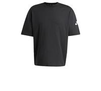 adidas Men's Essentials Lose FIT Three BAR TEE, Black/White, XS