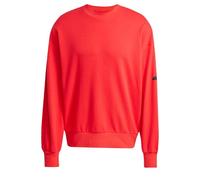 adidas Men's ESSENTIALS LOSE FIT THREE BAR SWEATSHIRT, Pure Ruby/Black, XS