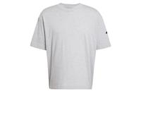 adidas Men's Essentials Lose FIT Three BAR TEE, Medium Grey Heather/Black, M