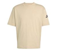 adidas Men's Essentials Lose FIT Three BAR TEE, Warm Sandstone/Black, XL