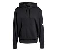 adidas Men's ESSENTIALS LOSE FIT THREE BAR TERRY HOODIE, Black/White, S