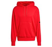 adidas Men's ESSENTIALS LOSE FIT THREE BAR TERRY HOODIE, Pure Ruby/Black, S