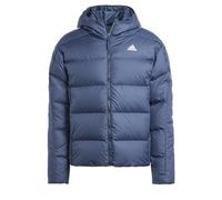 adidas Men's Essentials Midweight Down Hooded Stripes Jacket (Plus Size), Legend Ink, M Extra Tall