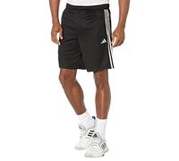 adidas Men's Essentials Pique 3-Stripes Training Shorts, Black/White, Large