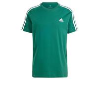 adidas Men's Essentials Single Jersey 3-stripes T-Shirt, Collegiate Green/Green, Medium