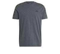 adidas Men's Essentials Single Jersey 3-stripes Tee Short Sleeve T-Shirt, Dark Grey Heather/Black, M