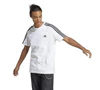adidas Men's Essentials Single Jersey 3-Stripes Tee, White / Black, L Tall
