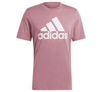 adidas Men's Essentials Single Jersey Big Logo Tee, preloved Crimson/White, L