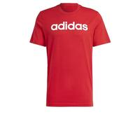 adidas Men's Essentials Single Jersey Linear Embroidered Logo Tee, Better Scarlet, L