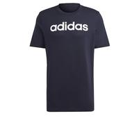 adidas Men's Essentials Single Jersey Linear Embroidered Logo Tee, Legend Ink / White, S
