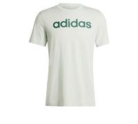 adidas Men's Essentials Single Jersey Linear Embroidered Logo Tee, Linen Green F22, S