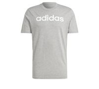 adidas Men's Essentials Single Jersey Linear Embroidered Logo Tee, Medium Grey Heather, M