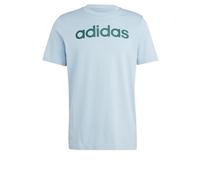 adidas Men's Essentials Single Jersey Linear Embroidered Logo Tee, Wonder Blue, S