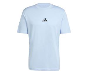 adidas Mens Essentials Single Jersey Logo T-Shirt Short Glow Blue SL 3XL