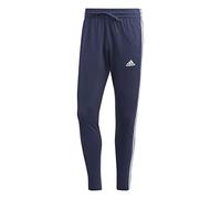 adidas Men's Essentials Single Jersey Tapered Open Hem 3-Stripes Pants, Legend Ink/White, M