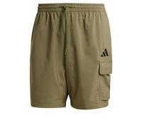 adidas Men's Essentials Small Logo Cargo Chelsea Short, Olive Strata/Black, S