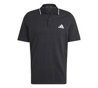 adidas Men's Essentials Small Logo Pique Polo Shirt, Black/White, L