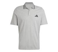 adidas Men's Essentials Small Logo Pique Polo Shirt, Medium Grey Heather/Black, XS