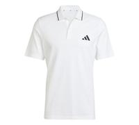 adidas Men's Essentials Small Logo Pique Polo Shirt, White/Black, XL