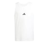 adidas Men's Essentials Small Logo Single Jersey Tank Top Shirt, White/Black, XS