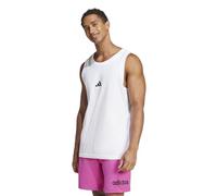 adidas Men's Essentials Small Logo Single Jersey Tank TOP, White/Black, S