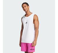 adidas Men's Essentials Small Logo Single Jersey Tank TOP, White/Black, XXL