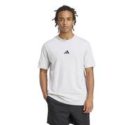 adidas Men's Essentials Small Logo Single Jersey TEE, Light Grey Heather/Black, S