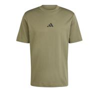adidas Men's Essentials Small Logo Single Jersey TEE, Olive strata/Black, S